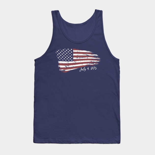 Independence Day 4th of July American Flag 1776 Tank Top by Irregulariteez